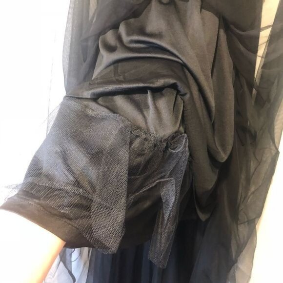 black tulle sequined Hi Low maxi dress Gown / Prom Event Homecoming Size Large - Picture 8 of 12